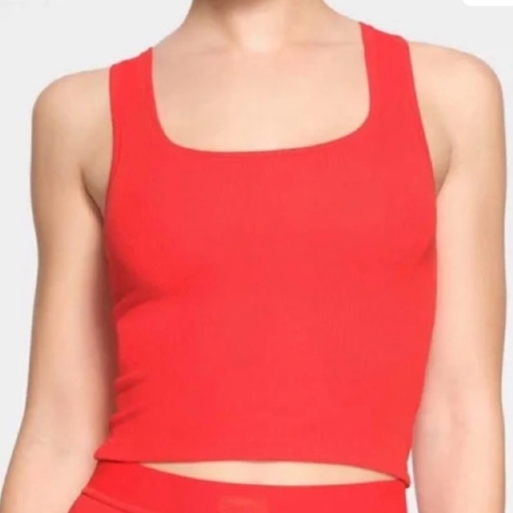 🔥 ℛᥫ᭡ 💋ྀིྀི SKIMS Cotton Rib Tank | Ruby | XXS💋ྀིྀི 🔥